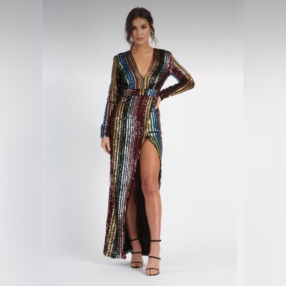 Club L London Dresses Sequin Maxi Dramatic Dress Poshmark